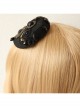 Palace Fashion Retro Baroque Love Wings Black Crystal Lace Top Hat Hairpin