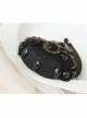 Palace Fashion Retro Baroque Love Wings Black Crystal Lace Top Hat Hairpin