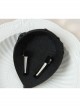 Palace Fashion Retro Baroque Love Wings Black Crystal Lace Top Hat Hairpin