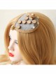Fashion Handmade Holiday Female Personality Wood Chips Hemp Rope Stars Gray Top Hat Hairpin