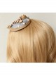 Fashion Handmade Holiday Female Personality Wood Chips Hemp Rope Stars Gray Top Hat Hairpin