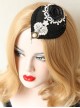 Exquisite Fashion Gothic Retro Black Rose White Lace Banquet Party Prom Flower Top Hat Hairpin