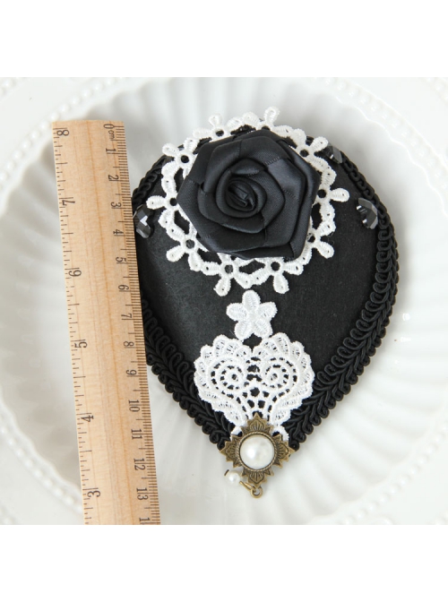 Exquisite Fashion Gothic Retro Black Rose White Lace Banquet Party Prom Flower Top Hat Hairpin