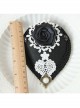 Exquisite Fashion Gothic Retro Black Rose White Lace Banquet Party Prom Flower Top Hat Hairpin