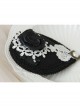 Exquisite Fashion Gothic Retro Black Rose White Lace Banquet Party Prom Flower Top Hat Hairpin