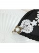 Exquisite Fashion Gothic Retro Black Rose White Lace Banquet Party Prom Flower Top Hat Hairpin