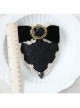 Gothic Fashion Retro All-Match Black Bow Lace Rose Top Hat Hairpin