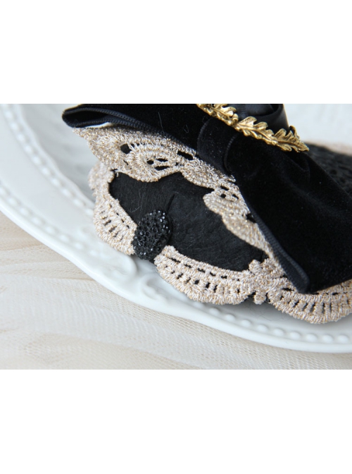 Gothic Fashion Retro All-Match Black Bow Lace Rose Top Hat Hairpin