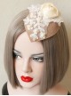 Fashion Retro White Butterfly Rose Flower Pearl Lace Top Hat Hairpin