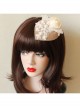 Fashion Retro White Butterfly Rose Flower Pearl Lace Top Hat Hairpin