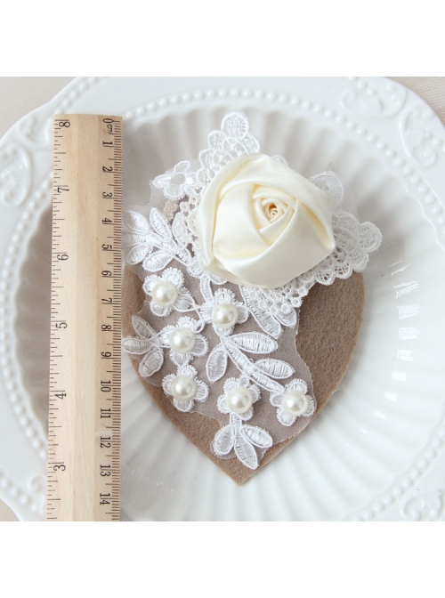 Fashion Retro White Butterfly Rose Flower Pearl Lace Top Hat Hairpin