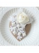 Fashion Retro White Butterfly Rose Flower Pearl Lace Top Hat Hairpin