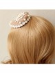 Fashion Personality Sweet Beige All-Match Lady White Lace Pearl Top Hat Hairpin