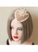 Fashion Personality Sweet Beige All-Match Lady White Lace Pearl Top Hat Hairpin