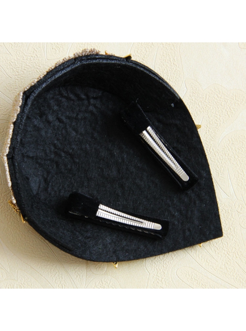 Cute Fashion Retro Golden Star Sapphire Party Black Top Hat Hairpin