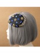Cute Fashion Retro Golden Star Sapphire Party Black Top Hat Hairpin