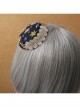 Cute Fashion Retro Golden Star Sapphire Party Black Top Hat Hairpin