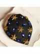 Cute Fashion Retro Golden Star Sapphire Party Black Top Hat Hairpin
