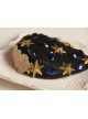 Cute Fashion Retro Golden Star Sapphire Party Black Top Hat Hairpin