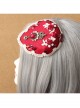 Palace Fashion Retro Bride Red Rose Flower Gemstone White Lace Top Hat Hairpin