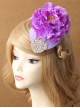 Fashion Retro Leisure Exaggerated Holiday Banquet Purple Flowers Lace Top Hat Hairpin