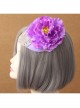 Fashion Retro Leisure Exaggerated Holiday Banquet Purple Flowers Lace Top Hat Hairpin