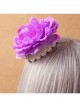 Fashion Retro Leisure Exaggerated Holiday Banquet Purple Flowers Lace Top Hat Hairpin