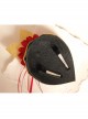 Fashion Female Elegant Retro Dinner Bride Red Flower White Lace Black Top Hat Hairpin