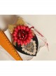 Fashion Female Elegant Retro Dinner Bride Red Flower White Lace Black Top Hat Hairpin