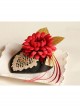 Fashion Female Elegant Retro Dinner Bride Red Flower White Lace Black Top Hat Hairpin