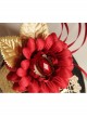 Fashion Female Elegant Retro Dinner Bride Red Flower White Lace Black Top Hat Hairpin