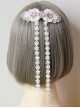 Palace Fashion Purple Flowers White Lace Tassels Wedding Dress Female Spring Hairpin