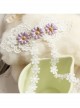 Palace Fashion Purple Flowers White Lace Tassels Wedding Dress Female Spring Hairpin