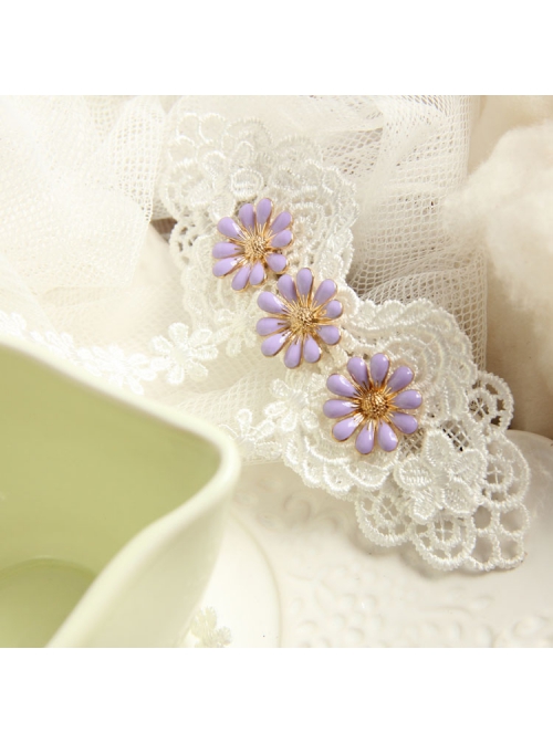 Palace Fashion Purple Flowers White Lace Tassels Wedding Dress Female Spring Hairpin
