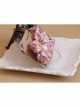 Palace Handmade Retro Fashion Female Pink Flower Fabric White Pearl Hairpin