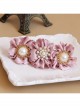 Palace Handmade Retro Fashion Female Pink Flower Fabric White Pearl Hairpin