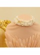 Lolita Fashion Palace Individuality White Lace Butterfly Velvet Rope Short Necklace