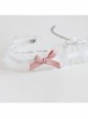 Fashion Personality Pink Bow Lolita Girly Cute White Gauze Elastic Short Necklace