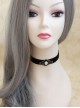 Retro Fashion Simple Black Velvet White Pearl Gothic Lolita Collar