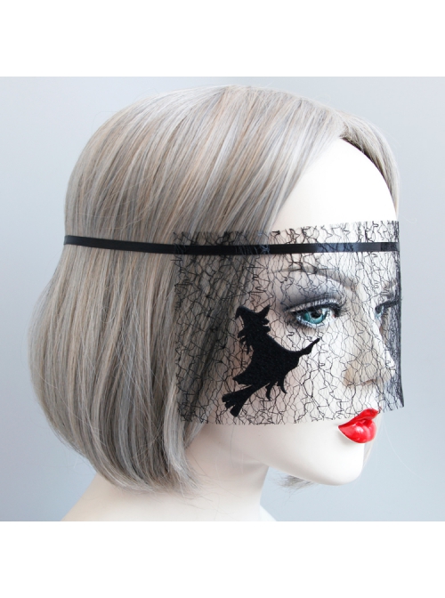 Funny Sexy Halloween Christmas Masquerade Male Female Adult Queen Witch Black Mesh Mask