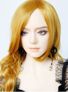 Cool Retro Fashion Gothic Halloween Masquerade Party Rose Black Skull Female Long Earrings