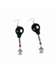 Cool Retro Fashion Gothic Halloween Masquerade Party Rose Black Skull Female Long Earrings