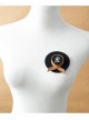 Casual Creative Suit Retro Fabric Female Rose Black Top Hat Brooch