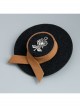 Casual Creative Suit Retro Fabric Female Rose Black Top Hat Brooch