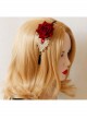 Fashion Retro Handmade Halloween Christmas Red Roses White Lace Bells Headband