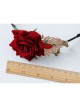Fashion Retro Handmade Halloween Christmas Red Roses White Lace Bells Headband