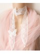 Fashion Retro Palace Lolita White Butterfly Lace Long Necklace