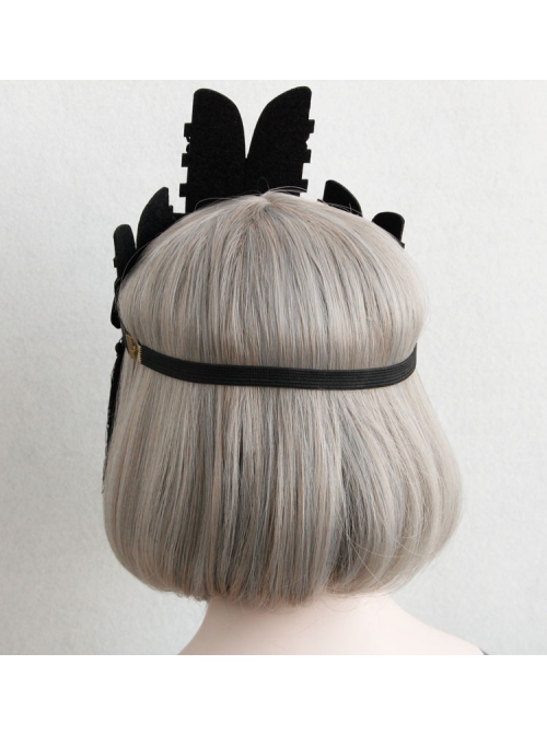 Gothic Fashion Black Lace Butterfly Flowers Baroque Retro Female King Crown Headband