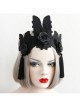 Gothic Fashion Black Lace Butterfly Flowers Baroque Retro Female King Crown Headband