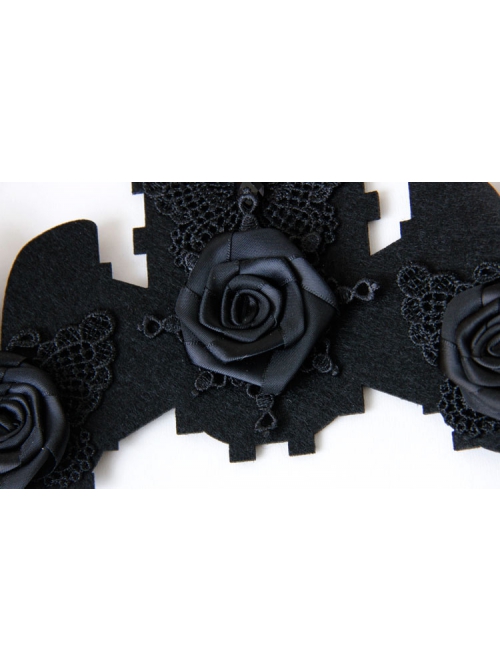 Gothic Fashion Black Lace Butterfly Flowers Baroque Retro Female King Crown Headband